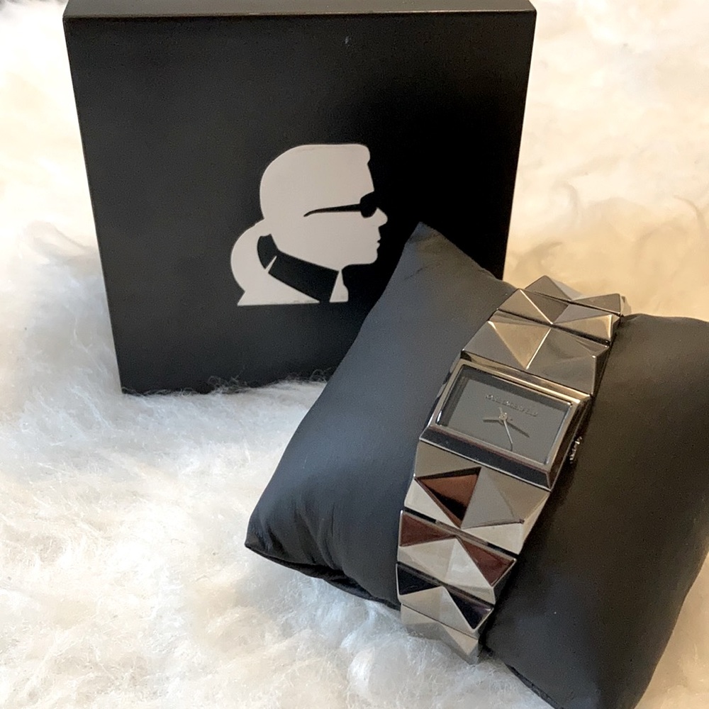 Karl Lagerfeld modern gunmetal bracelet watch